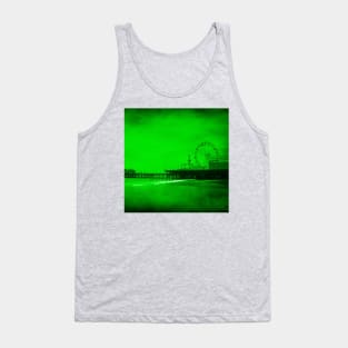 Ghostly Green Santa Monica Pier Tank Top